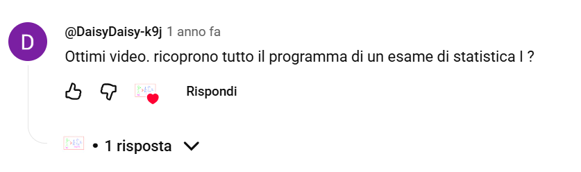 @DaisyDaisy-k9j: Ottimi video. ricoprono tutto il programma di un esame di statistica I ?